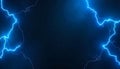 Dynamic Blue Lightning Strikes on a Dark Gradient Backdrop Royalty Free Stock Photo