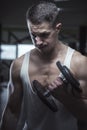 Young man in the gym powerlifting Royalty Free Stock Photo