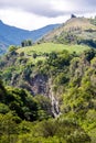 Dramatic image of mountain countryside of fields and farms in the caribbean, dominican republic.