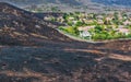 Wildfire Urban Interface with Burn Going to Edge of Neighborhood Royalty Free Stock Photo