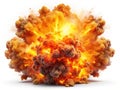Dramatic Isolated Explosion Effect A Powerful Burst of Energy on a White Background for Graphic Design and Visual Royalty Free Stock Photo