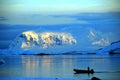Dramatic landscape in antarctica, with icebergs and mountains Royalty Free Stock Photo