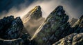 Sunlit Mountain Rocks Royalty Free Stock Photo