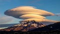 Lenticular Clouds over Mountain Peak, Dramatic Sky Landscape Royalty Free Stock Photo