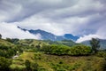 Dramatic landscape of a home in the mountains of the dominican republic. Royalty Free Stock Photo