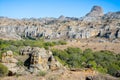 Dramatic landscape in Isalo National Park, Madgascar. Royalty Free Stock Photo