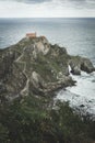 Dramatic landscape of San Juan de Gaztelugatxe chapel Royalty Free Stock Photo