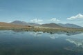 Dramatic landscape in Uyuni, Bolivia, South America where desert meets the mountains Royalty Free Stock Photo