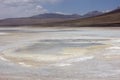 Dramatic landscape of Uyuni in Bolivia, South America where desert meets the mountains Royalty Free Stock Photo