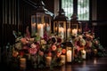 a dramatic lantern arrangement with flickering lights for a night of romance
