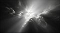 Dramatic light rays shining through dark clouds Royalty Free Stock Photo