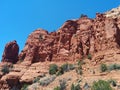 Dramatic light and shadows on Sedona rockface Royalty Free Stock Photo