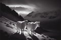White mountain goats sheep Royalty Free Stock Photo
