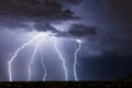 Lightning storm over Tucson, Arizona Royalty Free Stock Photo