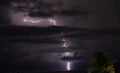 Dramatic lightning flashes over the Boca Beach Royalty Free Stock Photo