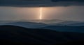 Dramatic Lightning Storm Over Dark Landscape Royalty Free Stock Photo