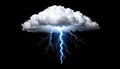 Dramatic Lightning Strike from a Dark Cloud Royalty Free Stock Photo