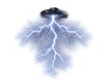 Dramatic lightning strike from dark cloud Royalty Free Stock Photo