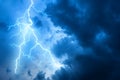 Dramatic Lightning Strike Dark Clouds Stormy Sky Thunderstorm Royalty Free Stock Photo