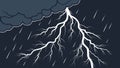 Dramatic Lightning Strike in Dark Night Sky, Electrical Storm, vector design Generative AI Royalty Free Stock Photo