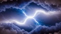 Dramatic Lightning Strike Through Dark Storm Clouds With Blue Hues image photo Royalty Free Stock Photo