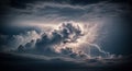 Dramatic lightning strike illuminating dark storm clouds Royalty Free Stock Photo