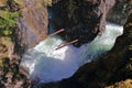 Little Qualicum Falls Provincial Park with Rainbow in Evening Light, Central Vancouver Island, British Columbia Royalty Free Stock Photo