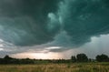 Beautiful view of a hail storm over the plains Royalty Free Stock Photo