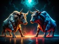 Dramatic LowLight Stock Market Clash Bullish and Bearish Trends Collide in a Visually Striking Image Capturing the Royalty Free Stock Photo