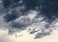 Dramatic and Majestic Gray and Black Clouds Spreading Across the Sky Before the Approaching Storm Royalty Free Stock Photo