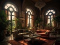 dramatic mediterranian interior AI Generative Photo