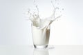 Dramatic Milk splash background. Generate Ai Royalty Free Stock Photo