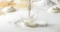 Dramatic Milk Splash with Culinary Ingredients Royalty Free Stock Photo