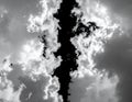 Dramatic Monochrome Cloudscape: Black and White Sky Texture Royalty Free Stock Photo