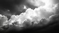 Dramatic Monochrome Cloudscape: Dark and Bright Cloud Formations Royalty Free Stock Photo