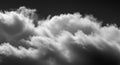Dramatic Monochrome Cloudscape: Dark Sky and Bright Cloud Formations Royalty Free Stock Photo
