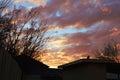 Dramatic moody sunset orange purple yellow boise idaho wide view