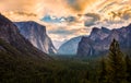 Dramatic Morning Clouds over Yosemite Valley, Yosemite National Park, California Royalty Free Stock Photo