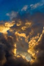 Dramatic morning sky with rain clouds