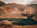 Dramatic mountain landscape at Balea Lac, Carpathian Mountains in Romania