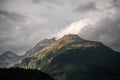 Dramatic Mountain Landscape with Cloudy Sky Royalty Free Stock Photo