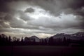 Dramatic mountain panorama in Bavarian Alps, springtime Royalty Free Stock Photo