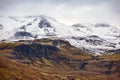 Dramatic nature with snowy mountains