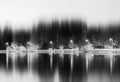 Dramatic night park illumination reflections background Royalty Free Stock Photo