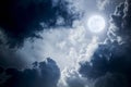 Dramatic Nighttime Clouds and Sky With Beautiful Full Blue Moon Royalty Free Stock Photo