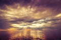 Dramatic ocean sunset Royalty Free Stock Photo