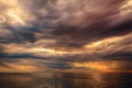 Dramatic ocean sunset Royalty Free Stock Photo