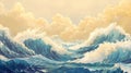 Dramatic Ocean Waves And Serene Sky Royalty Free Stock Photo