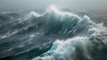 Dramatic ocean waves surge and crash, an awe-inspiring but intimidating sight