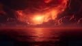 dramatic orange and red clouds, sunrise heaven background